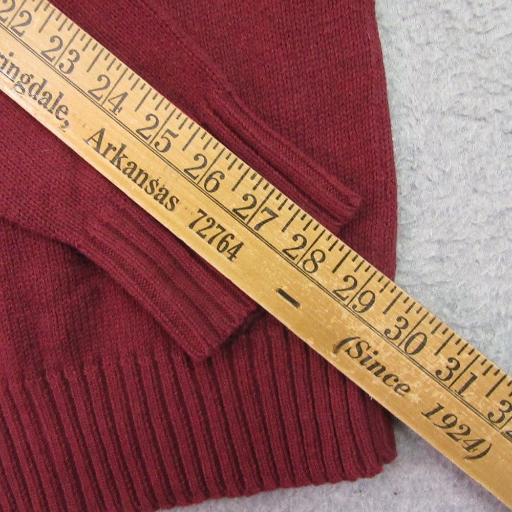 Truth Substance Mens Chunky Sweater M Maroon Red Mock Neck 1/4 Button Pullover - Picture 8 of 9